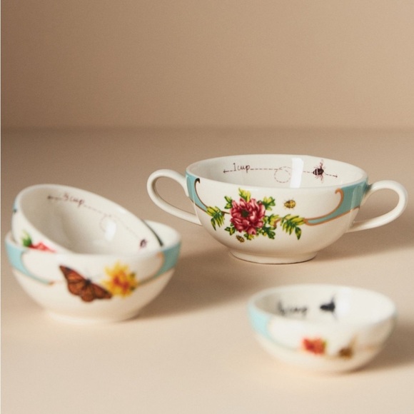 Anthropologie Lou Rota Mother Nature Floral Measuring Cups Set of 4 New With Tag - Picture 5 of 12